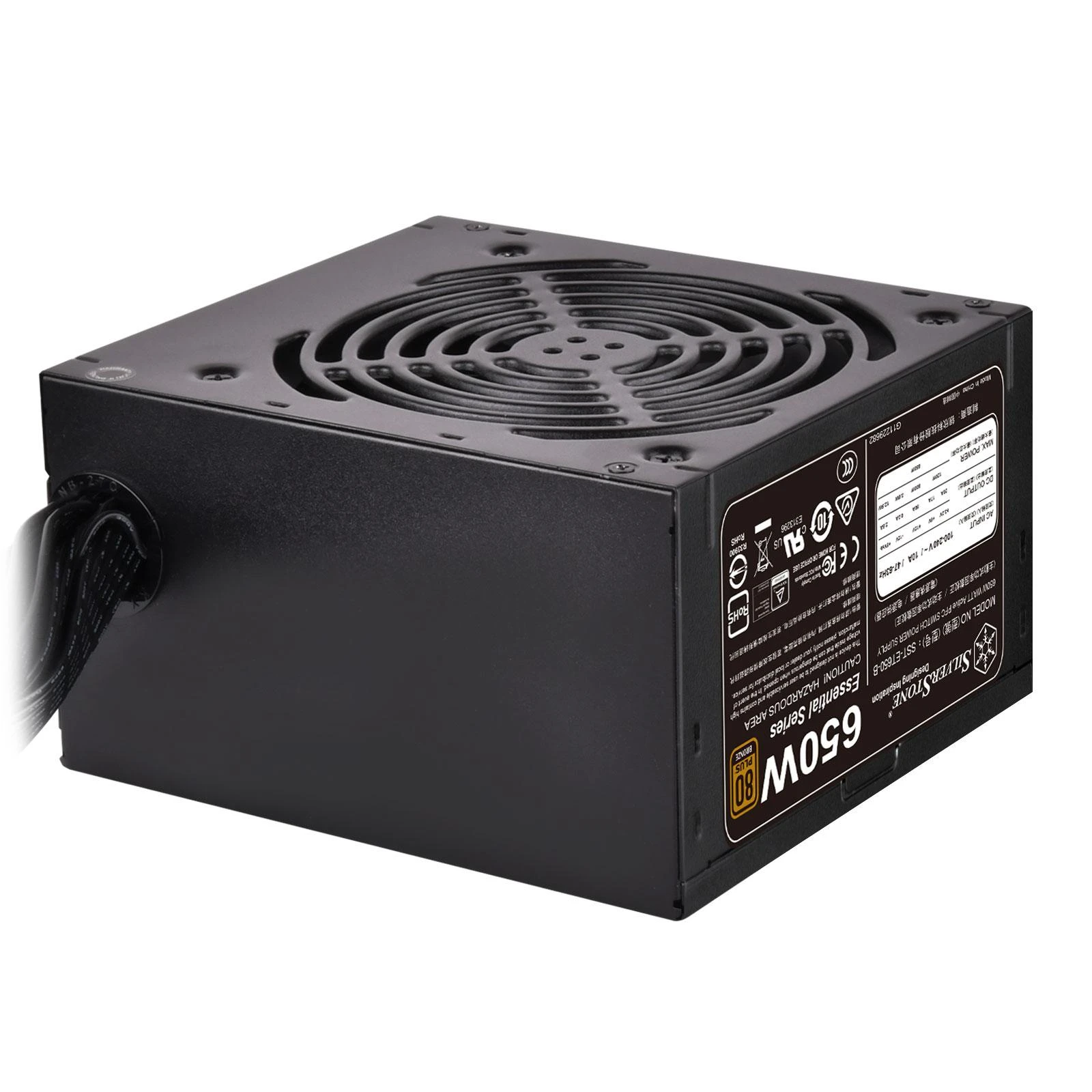 „SilverStone SST-ET650-B v1.4 650W“, kompiuterio maitinimo šaltinis - juodas, 4x PCIe, 650 vatų