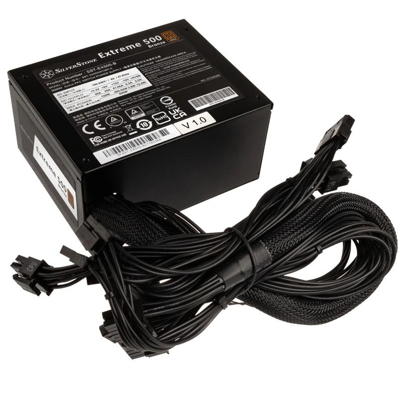 „SilverStone SST-EX500-B Extreme SFX“ maitinimo šaltinis, 80 PLUS bronze, 500 vatų