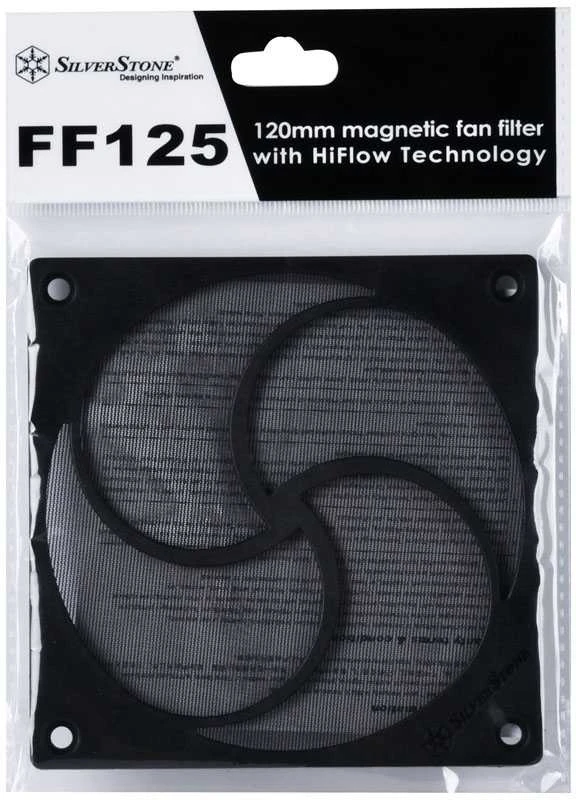 „SilverStone SST-FF125B“ magnetinis didelio srauto dulkių filtras, juodas – 120 mm