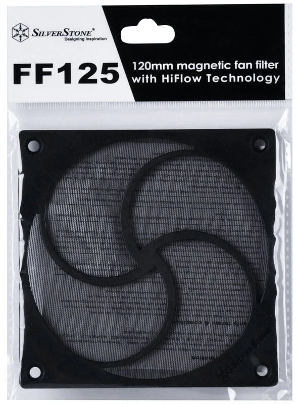 „SilverStone SST-FF125B“ magnetinis didelio srauto dulkių filtras, juodas – 120 mm
