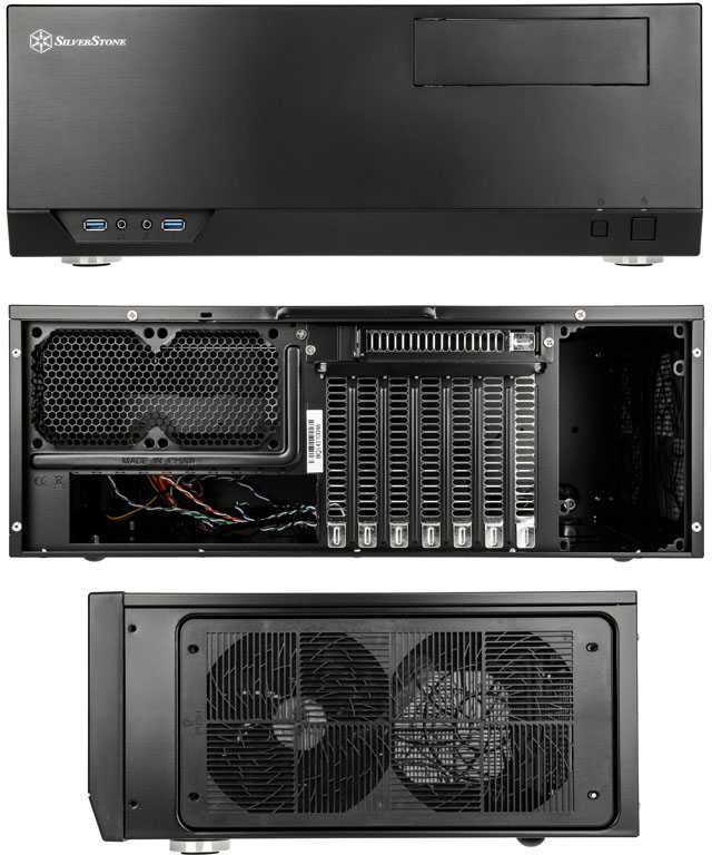 PC korpusas Silverstone SST-GD09B Grandia HTPC ATX, Juodas