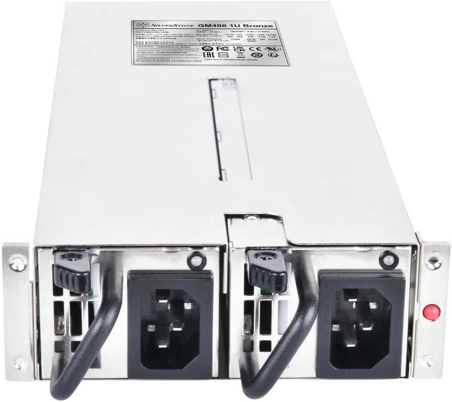 „SilverStone SST-GM400-1UB Gemini“ serijos atsarginis serverio maitinimo šaltinis - 2 x 400 vatų