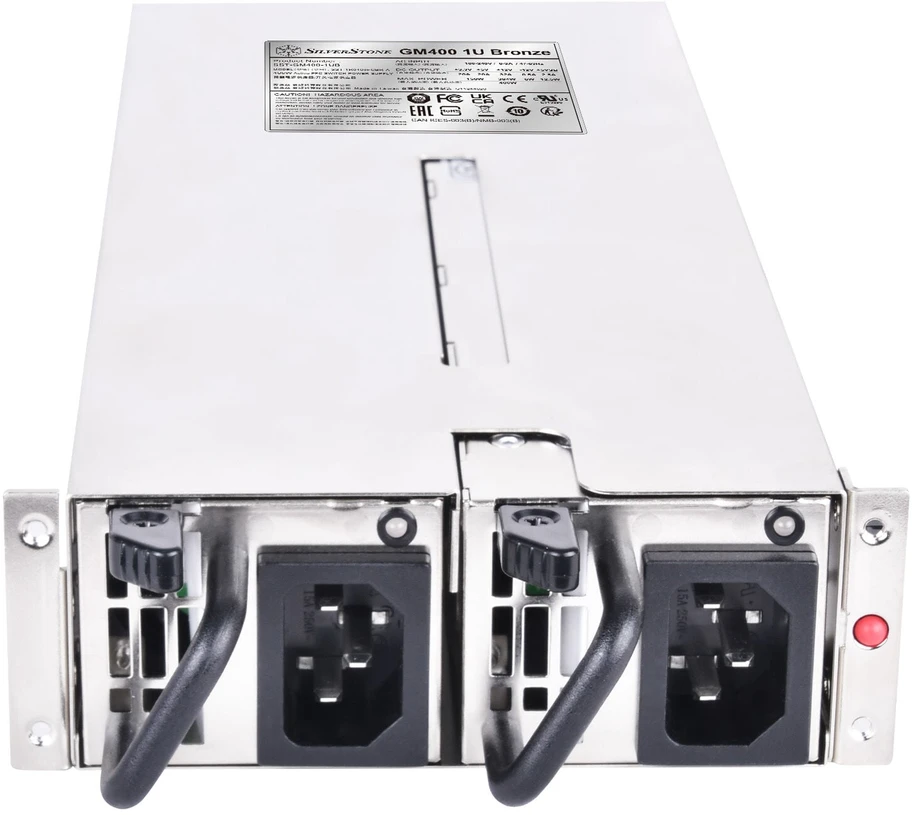 „SilverStone SST-GM400-1UB Gemini“ serijos atsarginis serverio maitinimo šaltinis - 2 x 400 vatų