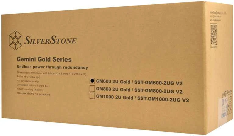 „SilverStone SST-GM600-2UG V2“ atsarginis 2U maitinimo šaltinis – 600 vatų