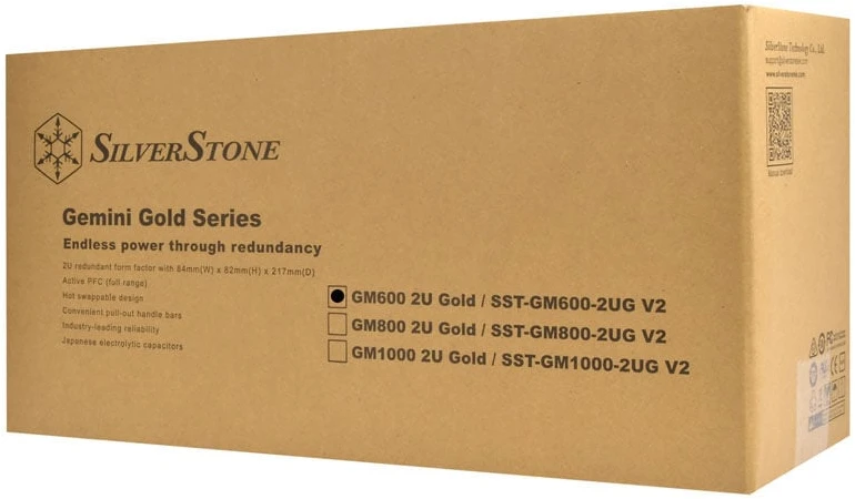 „SilverStone SST-GM600-2UG V2“ atsarginis 2U maitinimo šaltinis – 600 vatų