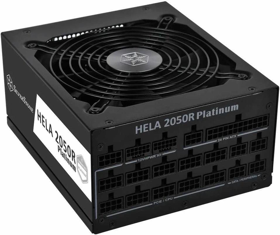 Silverstone Technology Coltd „SilverStone SST-HA2050R-PM“, kompiuterio maitinimo šaltinis - juodas, 2x 12VHPWR, 14x PCIe, kabelių valdymas, 2050 vatų