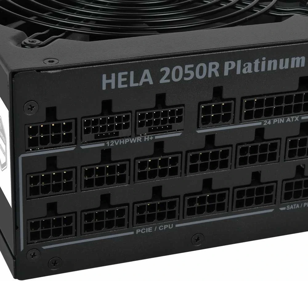 Silverstone Technology Coltd „SilverStone SST-HA2050R-PM“, kompiuterio maitinimo šaltinis - juodas, 2x 12VHPWR, 14x PCIe, kabelių valdymas, 2050 vatų