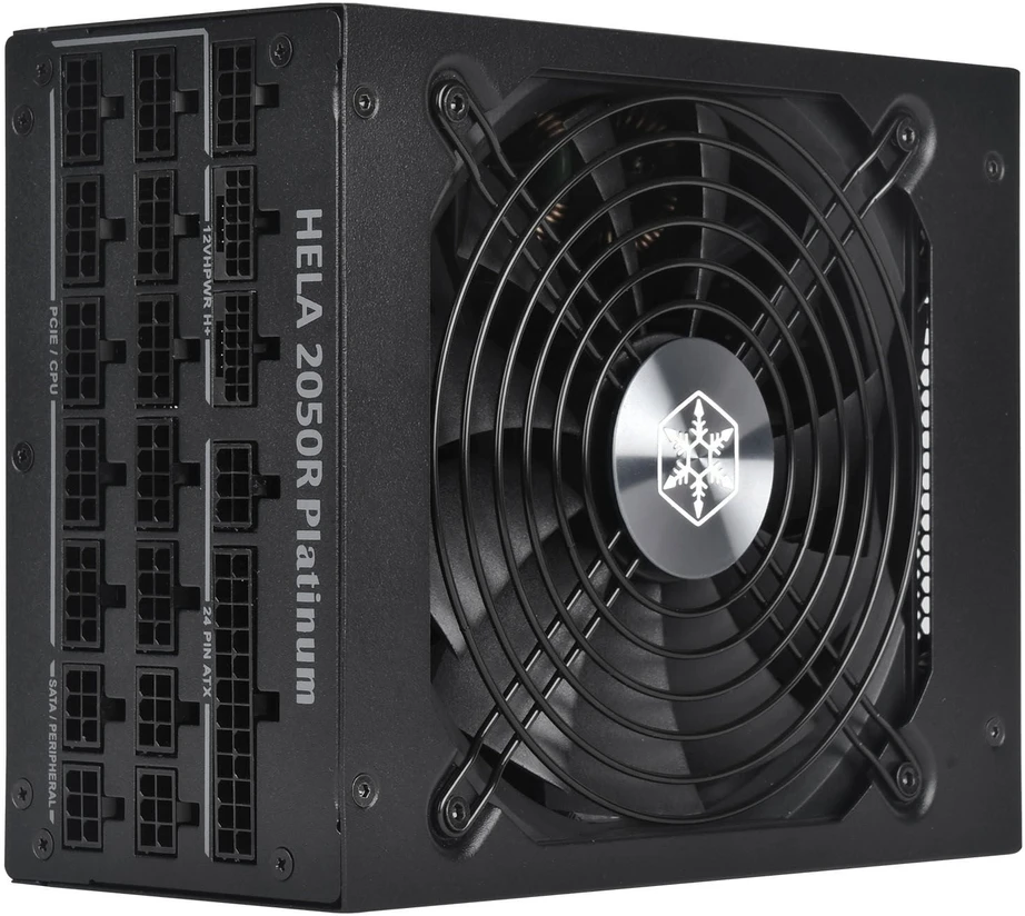 „SilverStone SST-HA2050R-PM“, kompiuterio maitinimo šaltinis - juodas, 2x 12VHPWR, 14x PCIe, kabelių valdymas, 2050 vatų