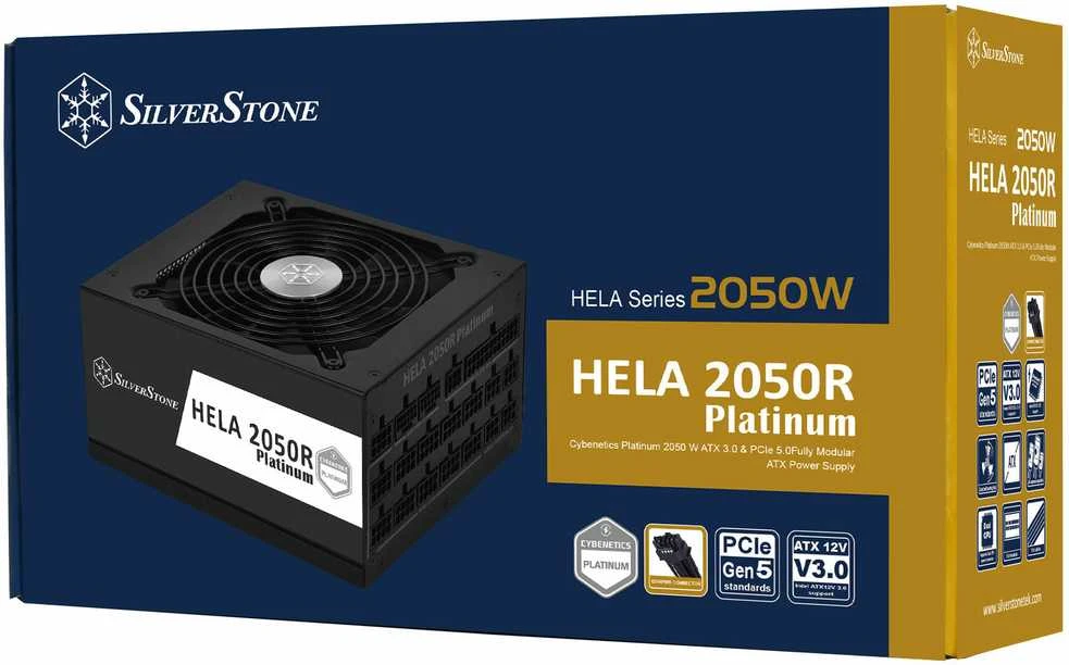 Silverstone Technology Coltd „SilverStone SST-HA2050R-PM“, kompiuterio maitinimo šaltinis - juodas, 2x 12VHPWR, 14x PCIe, kabelių valdymas, 2050 vatų