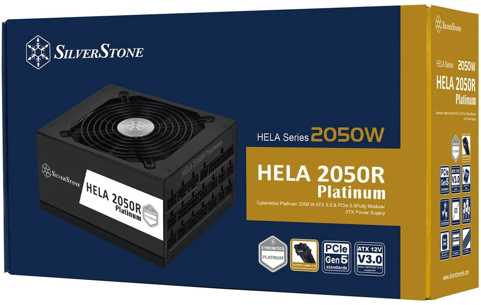 „SilverStone SST-HA2050R-PM“, kompiuterio maitinimo šaltinis - juodas, 2x 12VHPWR, 14x PCIe, kabelių valdymas, 2050 vatų