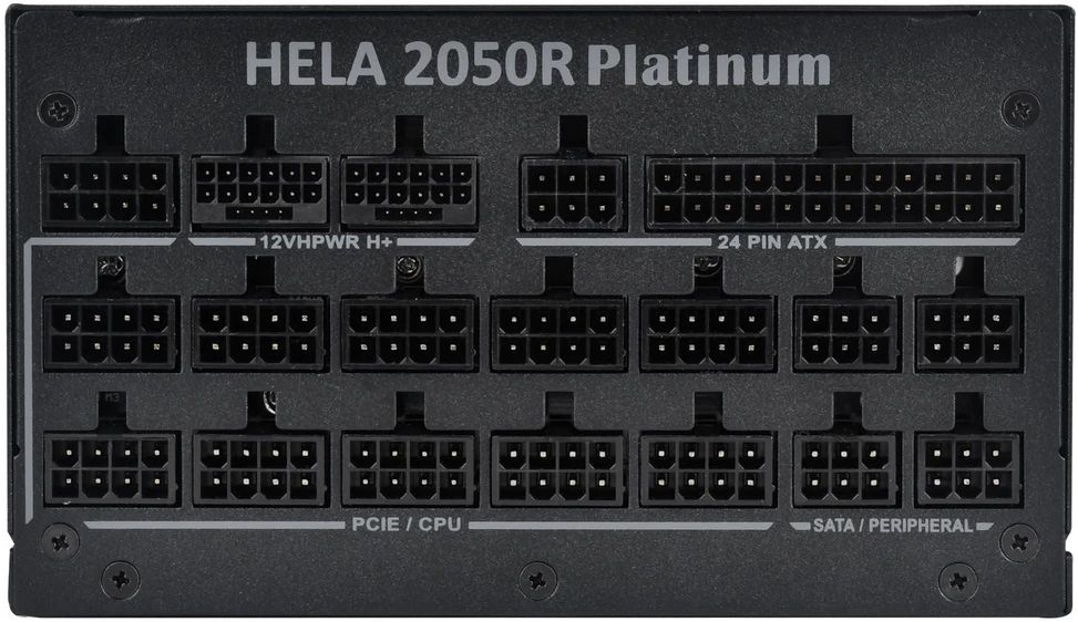 „SilverStone SST-HA2050R-PM“, kompiuterio maitinimo šaltinis - juodas, 2x 12VHPWR, 14x PCIe, kabelių valdymas, 2050 vatų