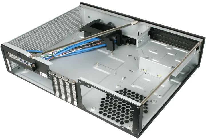 SilverStone Milo 04 Kompiuterio važiuoklė USB 3.0 x 2, Mic x1, Spk x1, Juodas, Micro ATX, Maitinimo šaltinis Komplekte Ne
