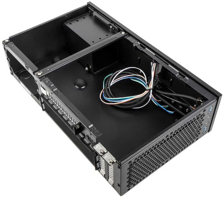 PC korpusas Silverstone Silent SST-ML09B Milo Slim HTPC Mini-ITX, juodas
