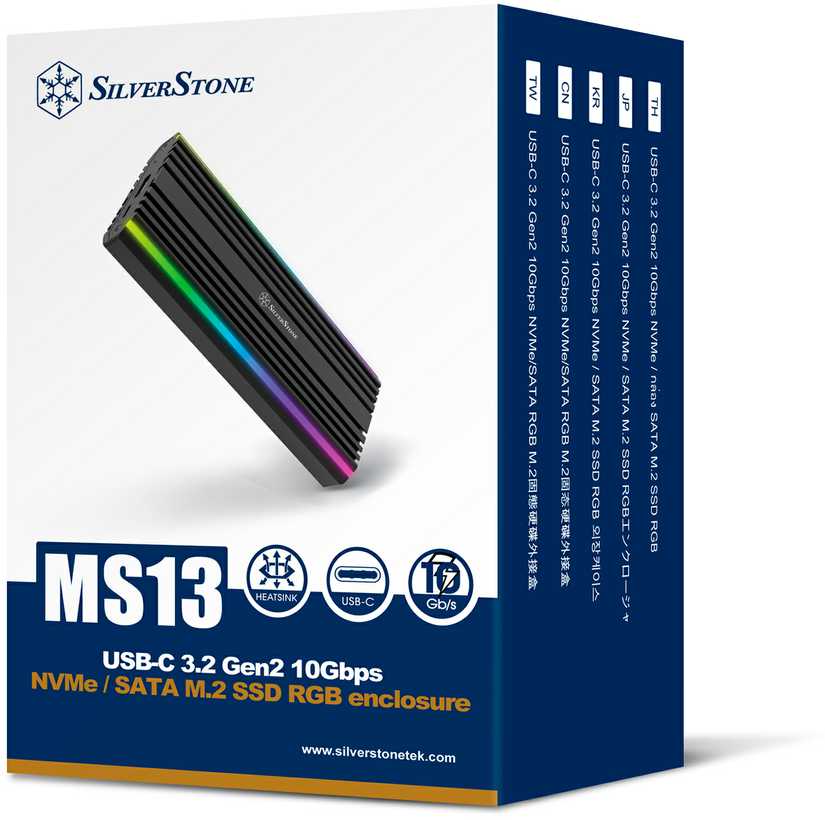 SilverStone SilverStone SST-MS13 - USB 3.2 Gen 2 korpusas M.2 SSD diskui