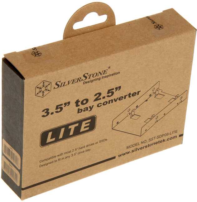 „SilverStone SST-SDP08-Lite“ keitiklis iš 3,5 į 2 x 2,5 colio lizdus