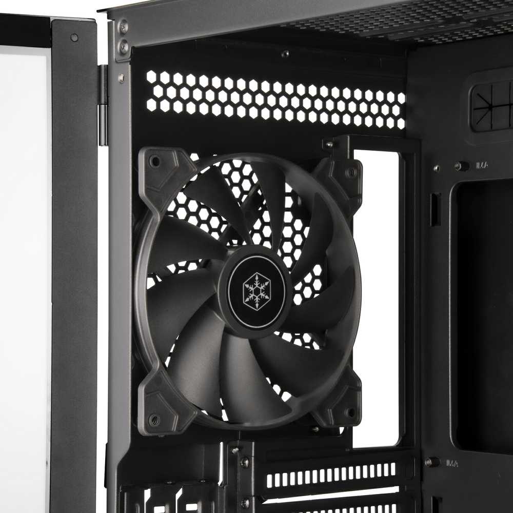 „SilverStone SST–SEH1B–G“ – „SETA H1 Midi–Tower“, grūdintas stiklas – juoda