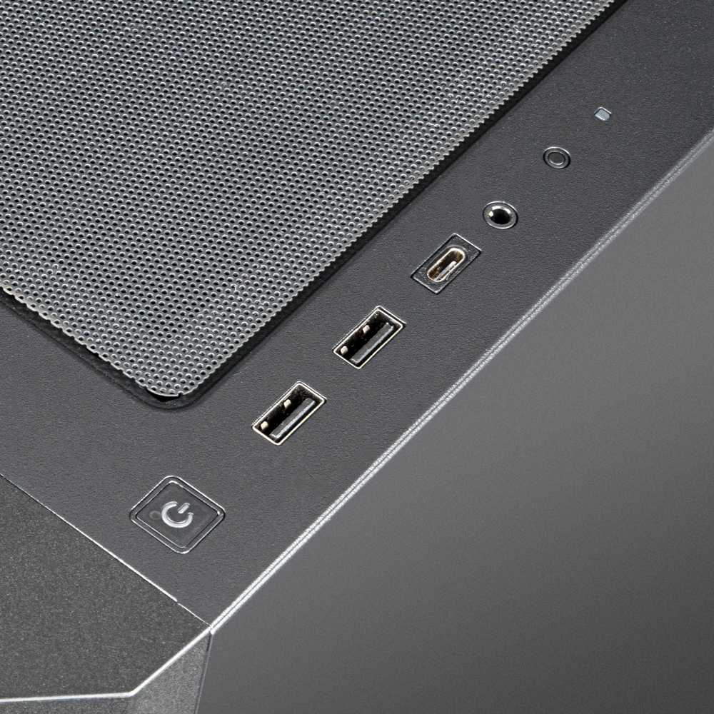 „SilverStone SST–SEH1B–G“ – „SETA H1 Midi–Tower“, grūdintas stiklas – juoda