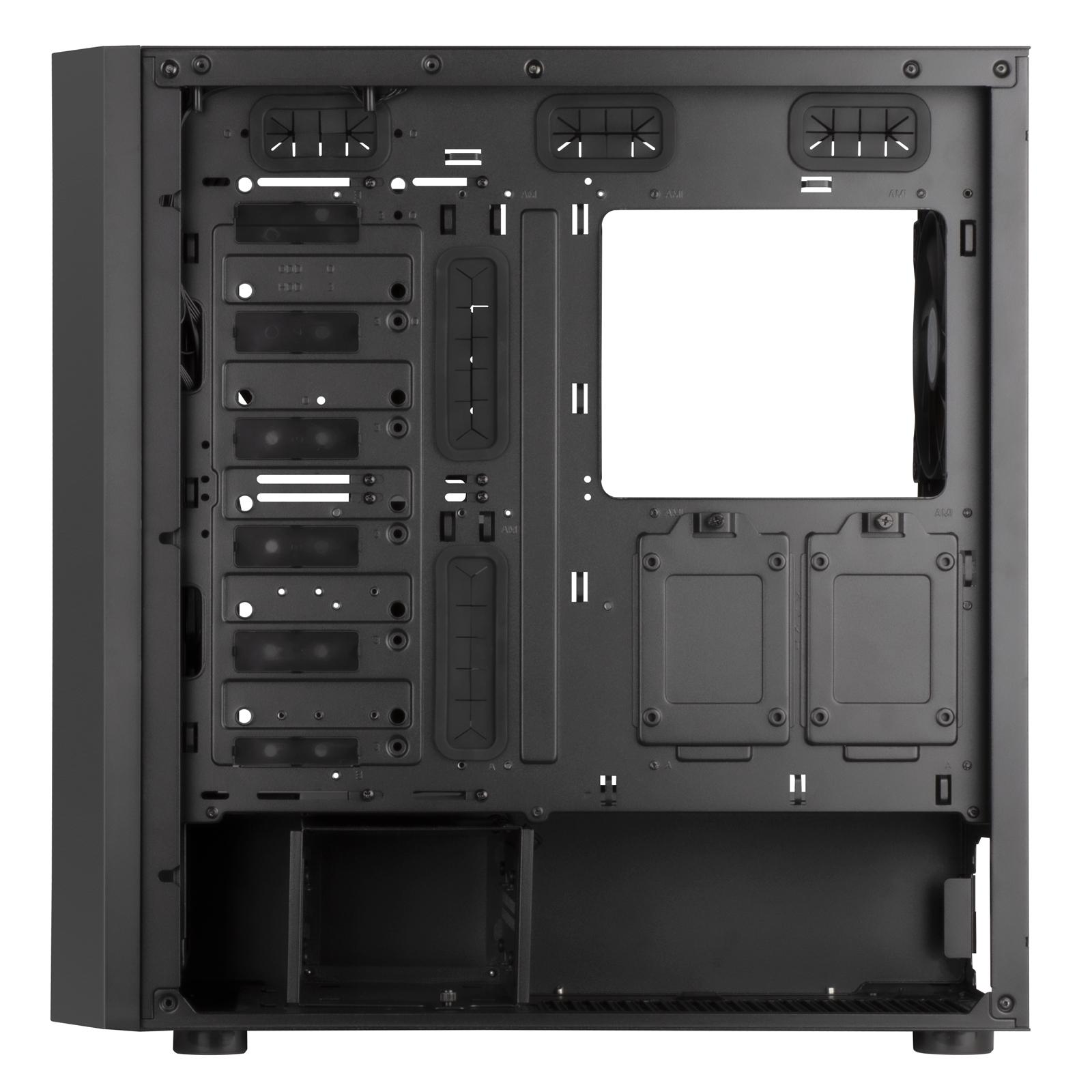 „SilverStone SST–SEH1B–G“ – „SETA H1 Midi–Tower“, grūdintas stiklas – juoda