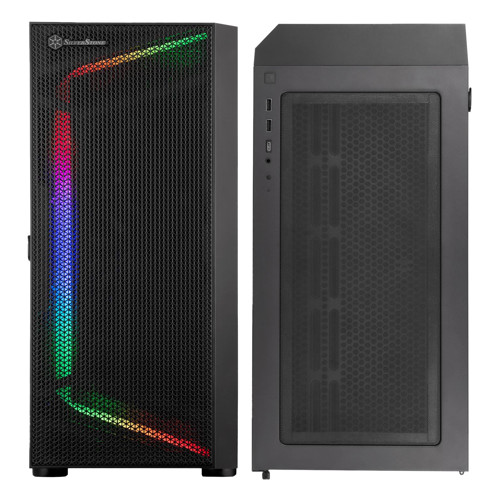 „SilverStone SST–SEH1B–G“ – „SETA H1 Midi–Tower“, grūdintas stiklas – juoda