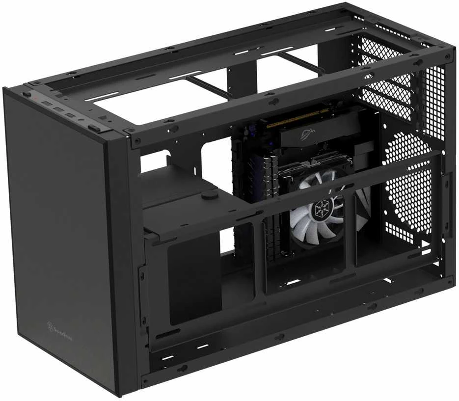 SilverStone SST-SG17B Micro-ATX Mini ITX case - juodas