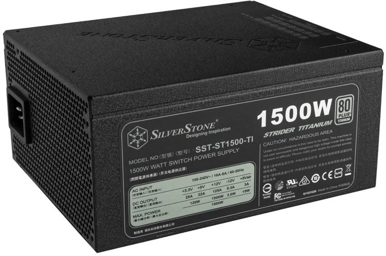 „SilverStone SST-ST1500-TI v2.0 Strider“ maitinimo šaltinis 80 PLUS Titanium, modulinis - 1500 vatų
