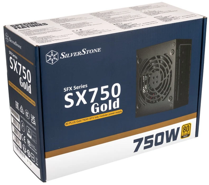 SilverStone SST-SX750-G 80 PLUS auksinis, modulinis - 750 vatų