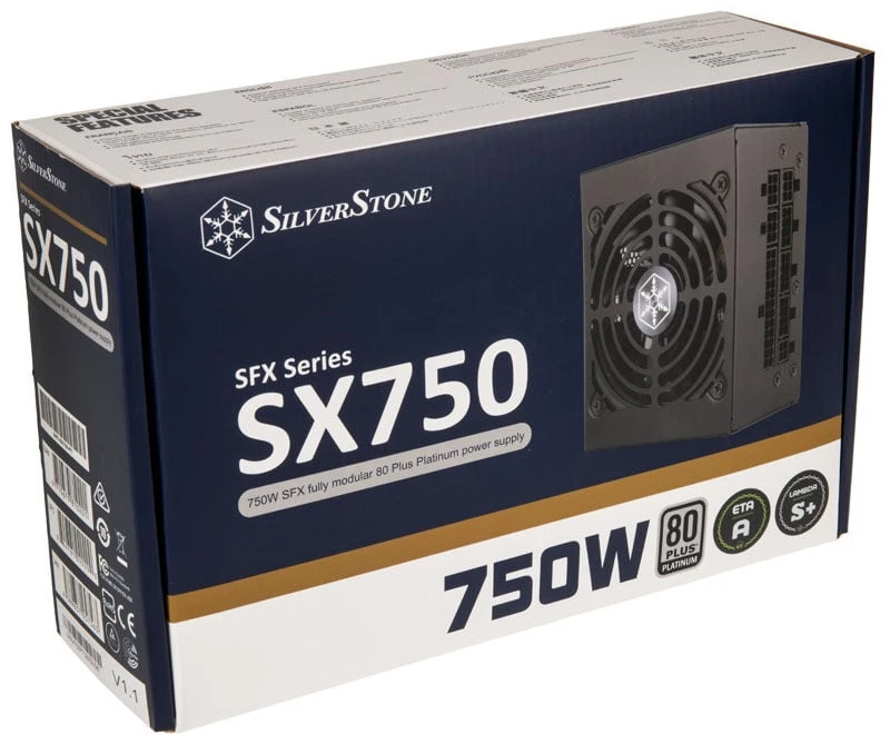 „SilverStone SST-SX750-PT V.1.1 SFX“ maitinimo šaltinis 80 PLUS Platinum, modulinis – 750 vatų