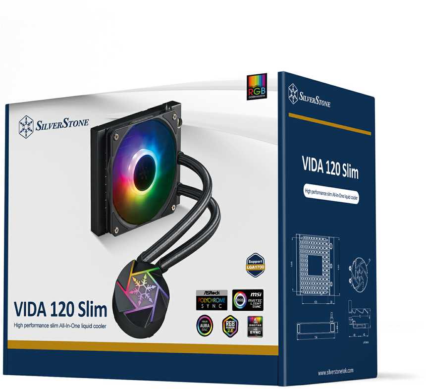 SilverStone VIDA 120 SLIM, pilnas vandens aušinimas, juodas - 120mm