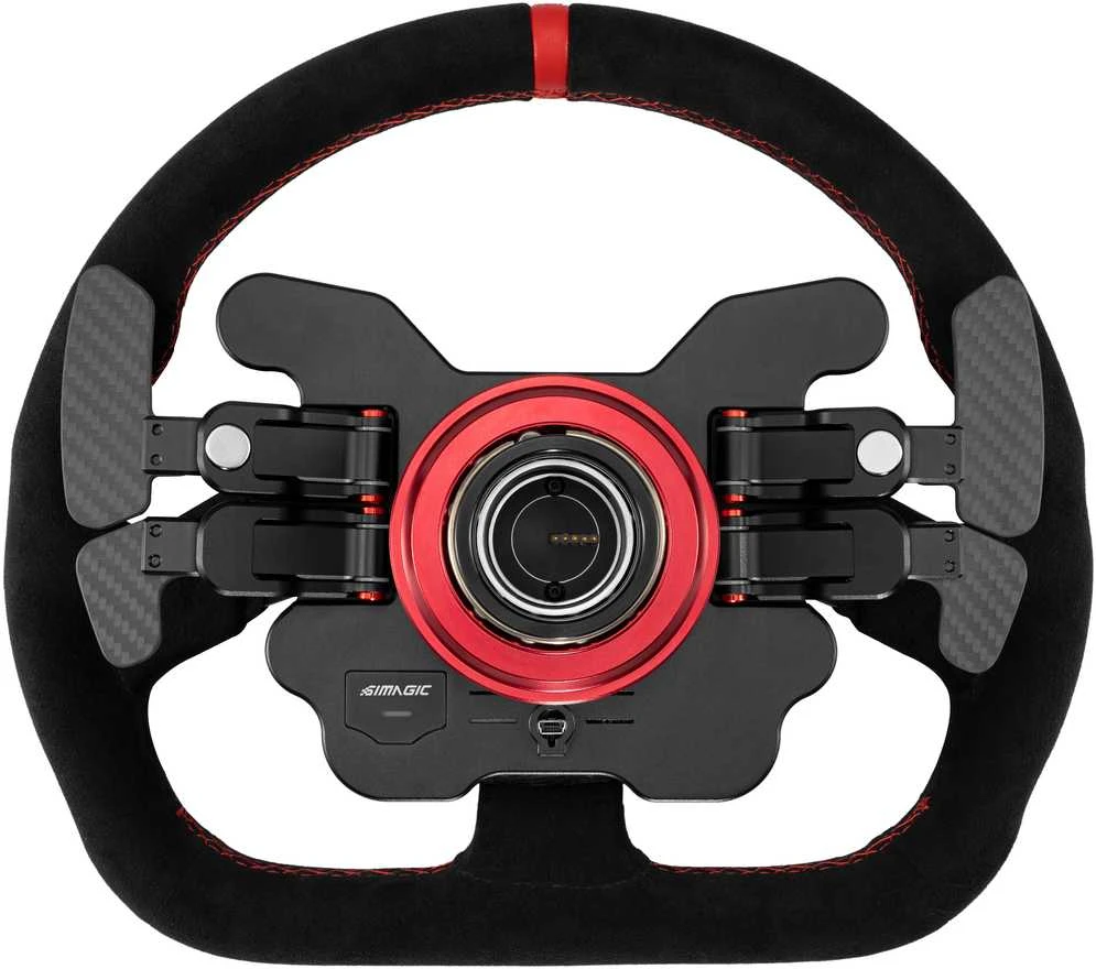 SIMAGIC GT1-SD vairas 330 mm, QR70, aliuminio pavarų perjungimo svirtys, alcantara