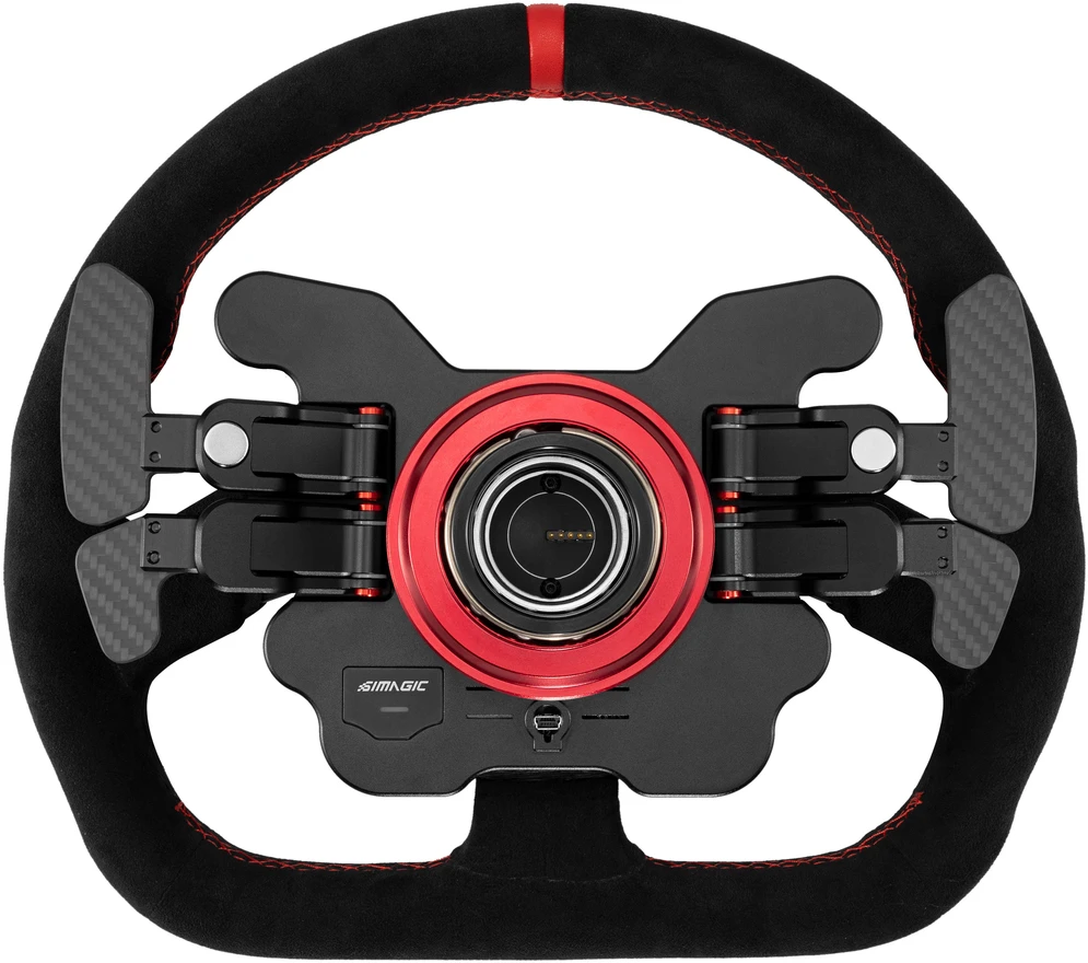 SIMAGIC GT1-SD vairas 330 mm, QR70, aliuminio pavarų perjungimo svirtys, alcantara