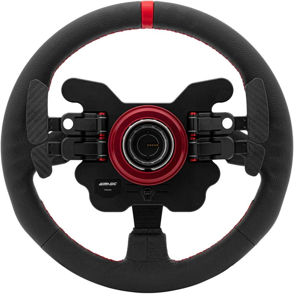 SIMAGIC GT1 apvalus vairas, 330 mm, pavarų perjungimo svirtys, QR70, odinis, S209