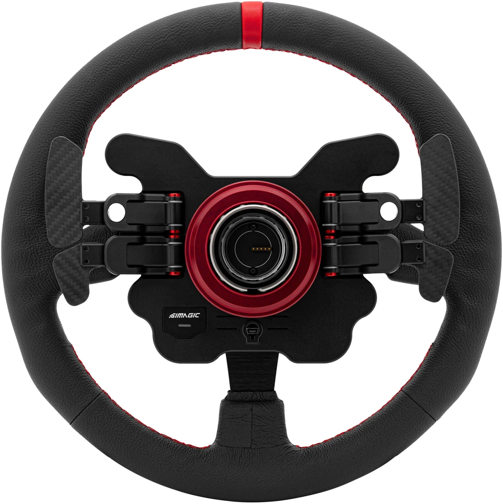 SIMAGIC GT1 apvalus vairas, 330 mm, pavarų perjungimo svirtys, QR70, odinis, S209