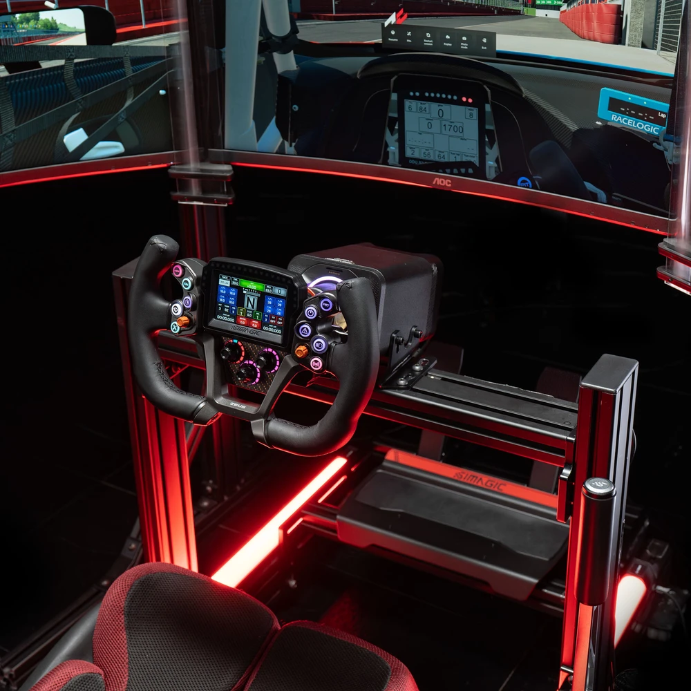 Apple SIMAGIC Zeus GT Steering Wheel & MagicDash 4 Bundle, AirLink, all-in-one