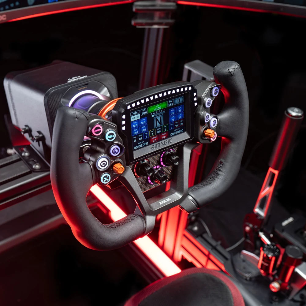 Apple SIMAGIC Zeus GT Steering Wheel & MagicDash 4 Bundle, AirLink, all-in-one
