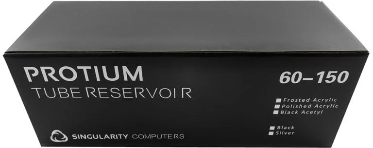 „Singularity Computers Protium“ rezervuaras 150 mm – akrilinis, matinis, juodas