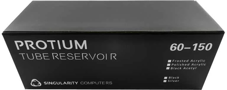„Singularity Computers Protium“ rezervuaras 150 mm – akrilinis, matinis, juodas
