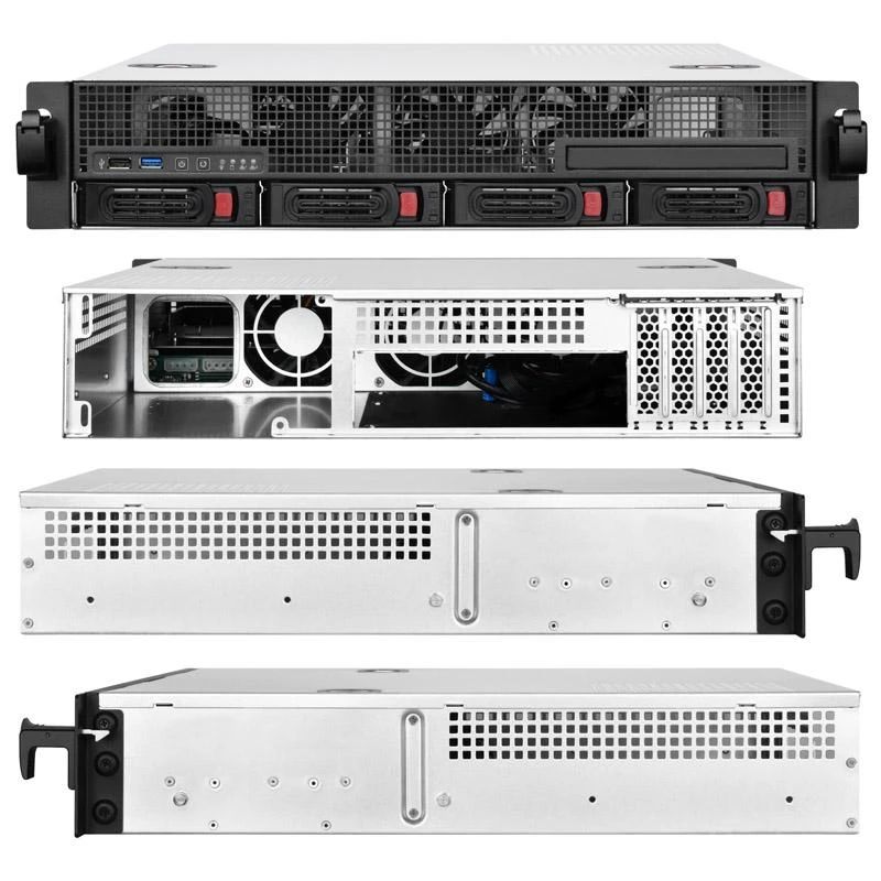Serveris SilverStone RM21–304 Rackmount Serverio korpusas, 2U, Micro–ATX – juoda