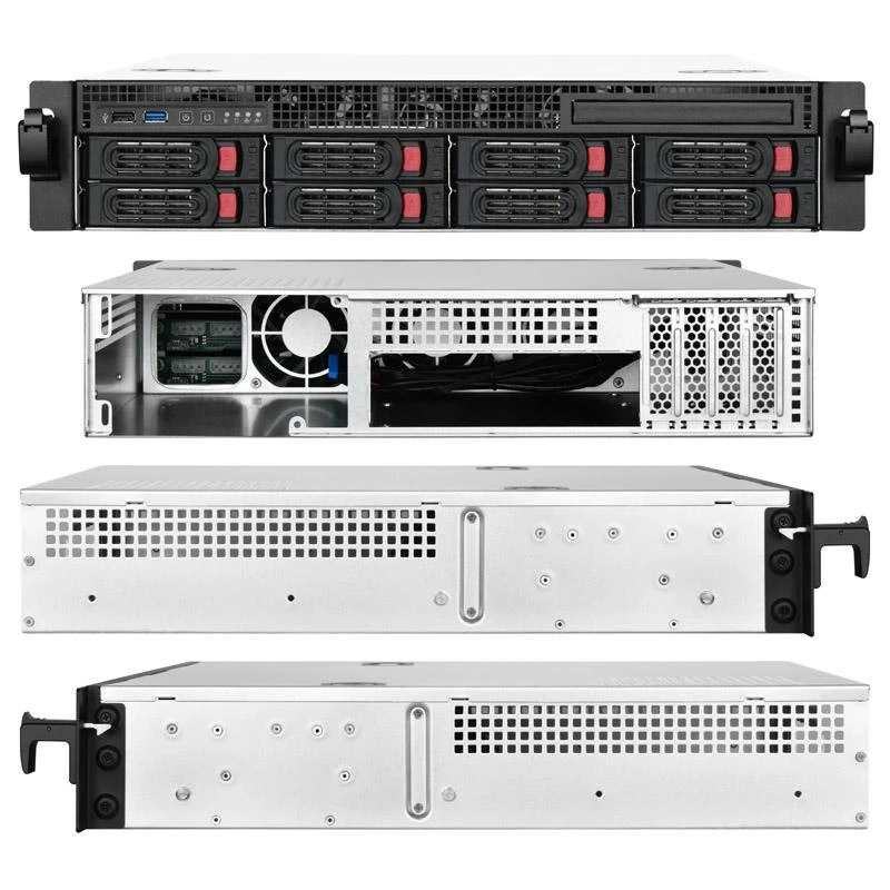 SilverStone RM21–308 Rackmount Serverio dėklas, 2U, Micro–ATX – juoda