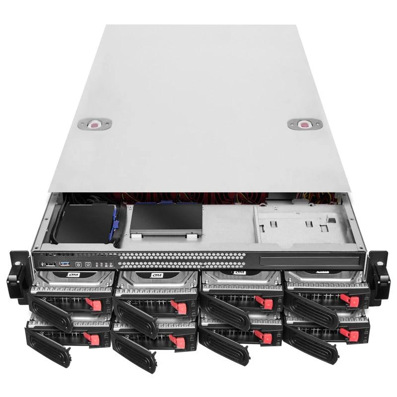 Serveris SilverStone RM22-308 Rackmount Server Gehäuse, 2U, E-ATX - juodas