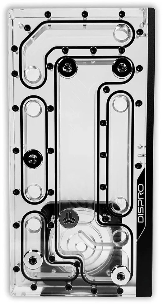 „Stealkey Customs SC DisPro 240R“ galinis distroplate, D5 ir DDC siurblys, D-RGB Ø 240 mm