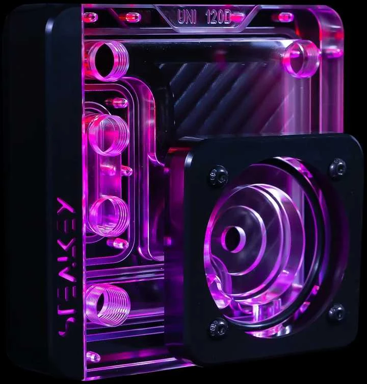 Stealkey UNI 120D su purpuriniu RGB apšvietimu