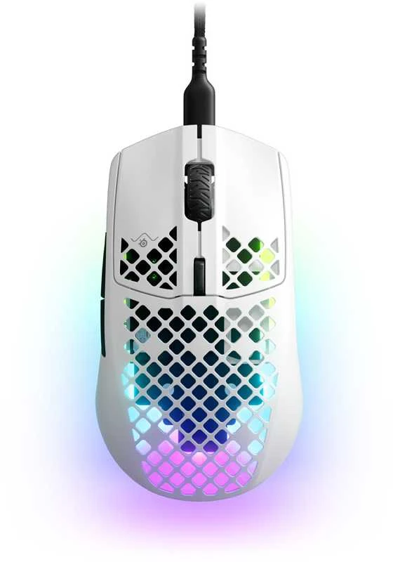 Žaidimų pelė SteelSeries Aerox 3 Snow 2022, Baltos spalvos