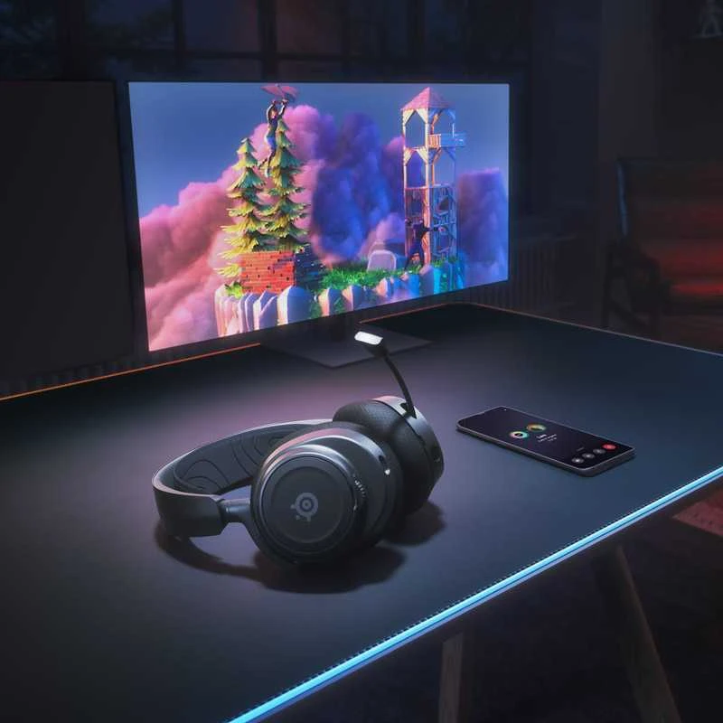 Belaidės žaidimų ausinės SteelSeries Arctis Nova 7, Juodos spalvos