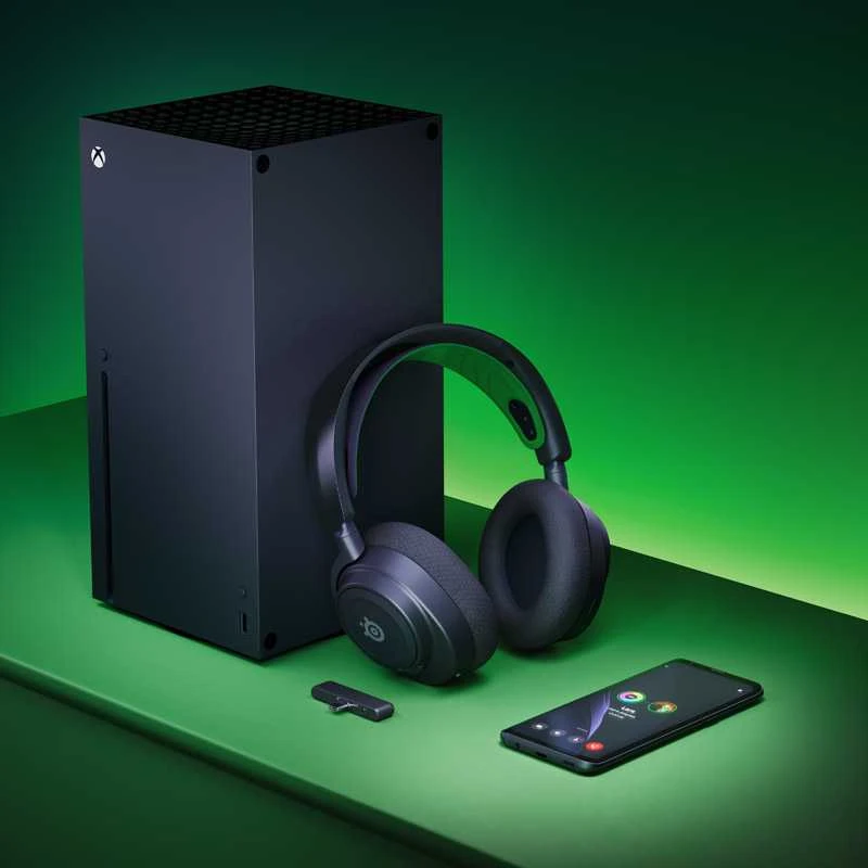 Belaidės ausinės su mikrofonu SteelSeries Arctis Nova 7X Over-Ear, Juodos/Žalios spalvos
