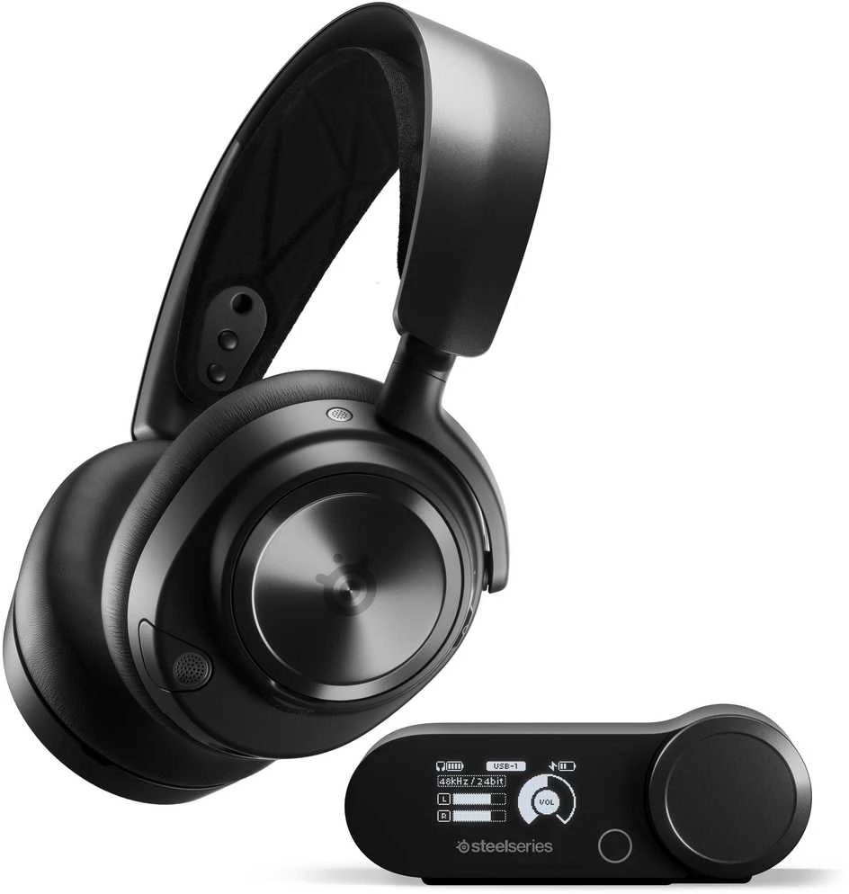 SteelSeries Arctis Nova Pro su išoriniu valdymo bloku