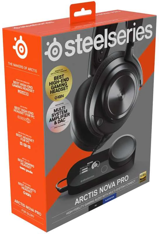 Ausinės žaidimams SteelSeries Arctis Nova Pro, Skirta PC ir PlayStation, Juodos spalvos