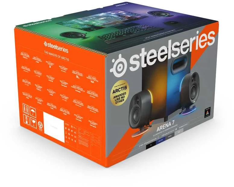 Kompiuterio kolonėlės SteelSeries Arena 7, Juodos spalvos