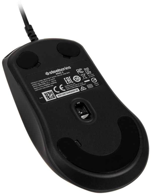 Žaidimų pelė SteelSeries su laidu Rival 3, Juodos spalvos