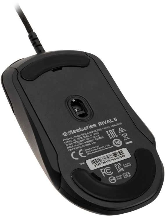 Žaidimų pelė su laidu SteelSeries Rival 5, Juodos spalvos