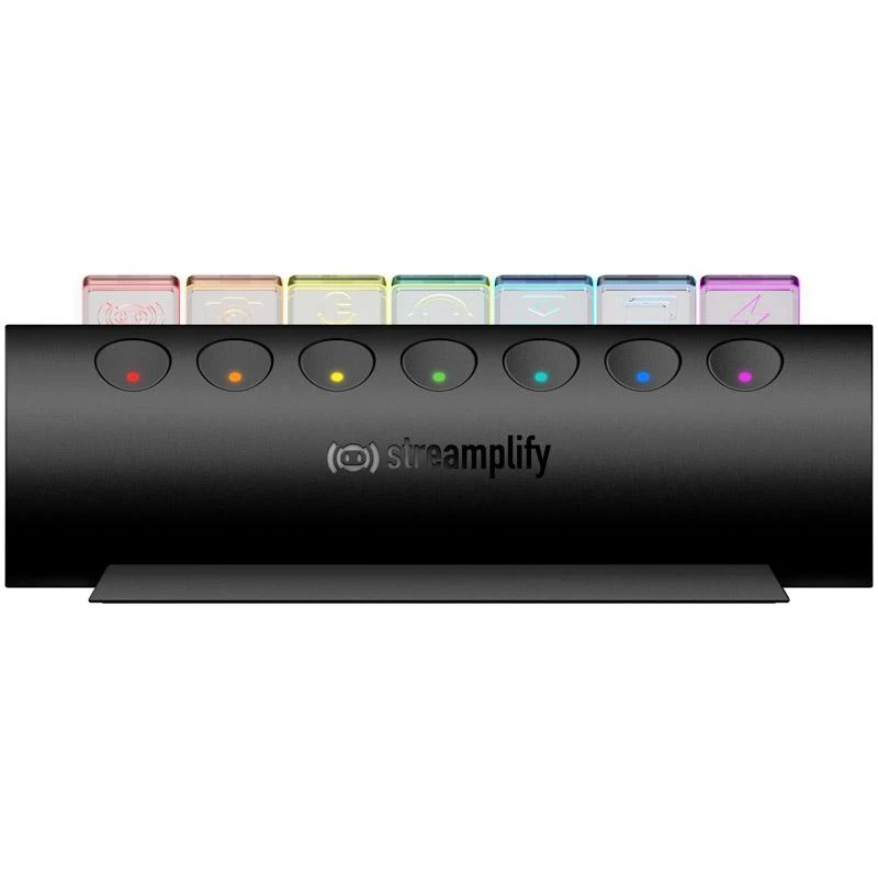 „Streamplify“ šakotuvas „Control 7“, 7x USB 3.0 A tipo, RGB, 12V, ES maitinimo kabelis – juodos spalvos
